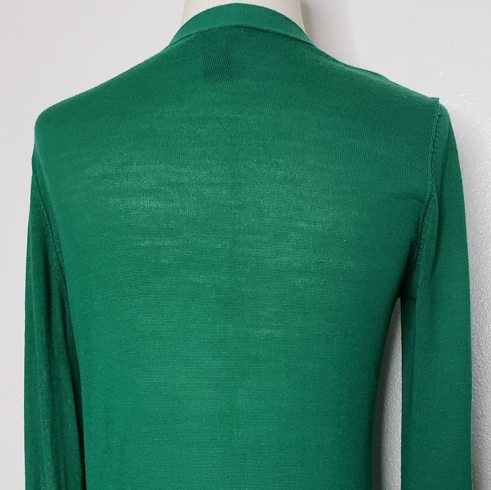 Only Mine Kelly Green Merino Wool Preppy Lightweight Sweater Bohemian Summer - Picture 7 of 15